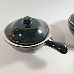 Chefsware Pottery 119 USA Black and White Glazed Stoneware Cooking Pot